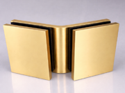 Fixed Bracket - Square 135 Degree Glass to Glass - PVD Gold